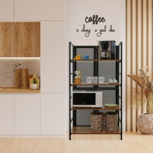 Folding Wooden Shelving Unit "Mocha"